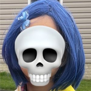 Blue wig